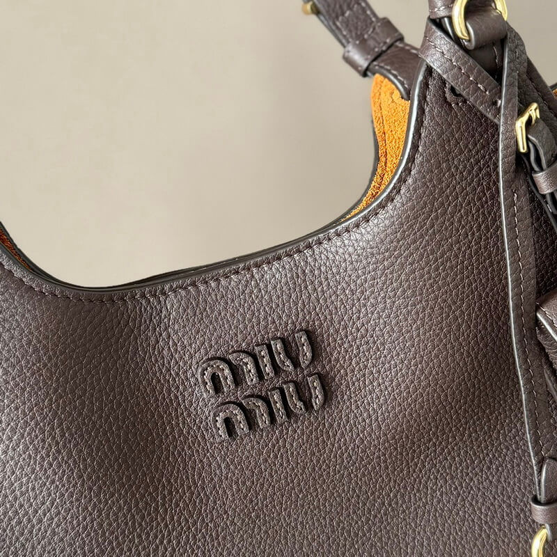 M1um1u Japanese Flash Stitching Tote Bag 5BA304 Dark Brown