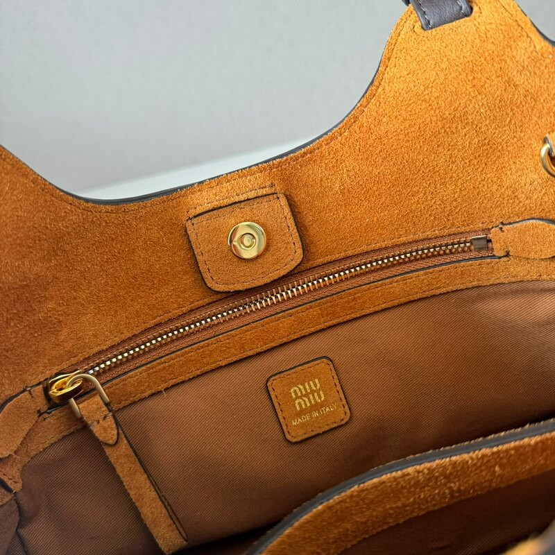 M1um1u Japanese Flash Stitching Tote Bag 5BA304 Dark Brown